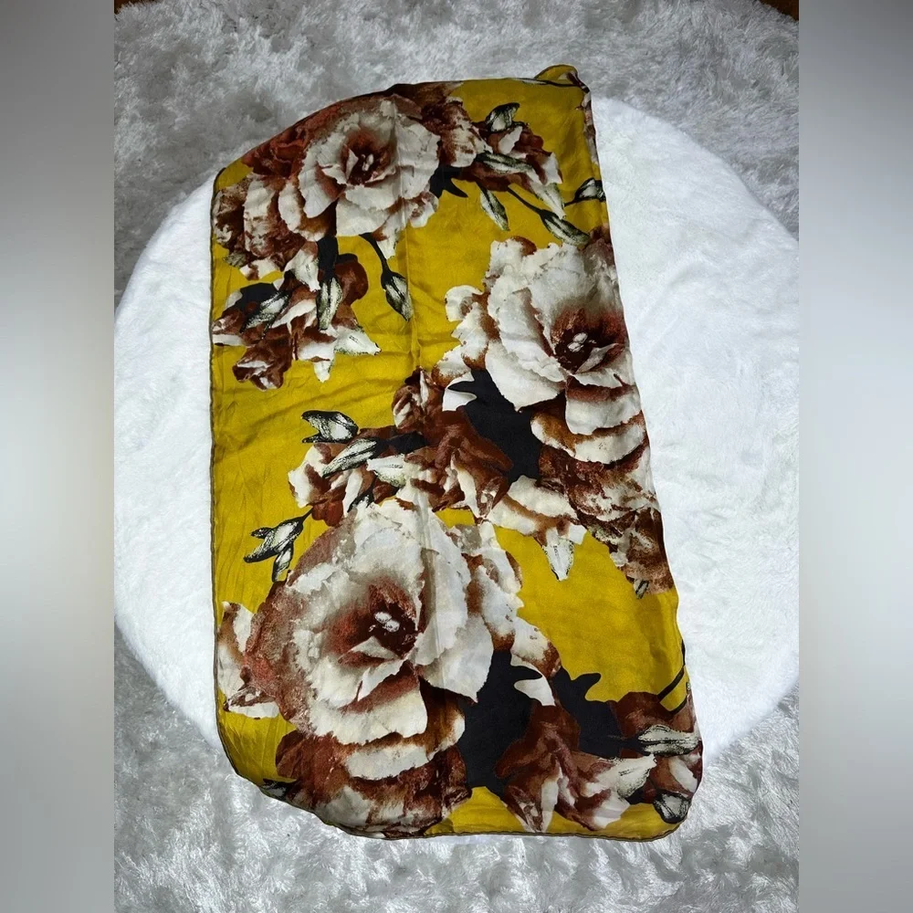 Echo Silk Scarf in Yellow and Brown